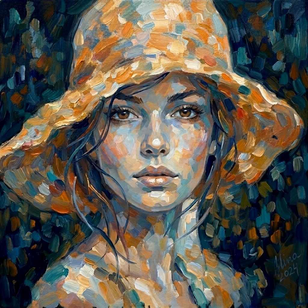 ArteDiAlina.com painting: Chapeau Orange
